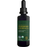 Global Healing Center elderberry-echinacea tincture bottle pour supports easy daily immune support
