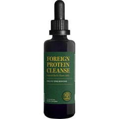 Global Healing Center Foreign Protein Cleanse bottle shown for potential spike protein detox support.