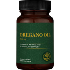 Global Healing Center oregano oil capsules bottle for daily wellness.