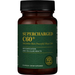 Global Healing Center Supercharged C60 bottle for daily use and detox support.