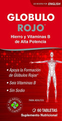 Globulo Rojo high-potency iron tablets for steady daily iron intake.