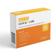 GlocalCare Helio bottle front showing antioxidant sun defense capsules.