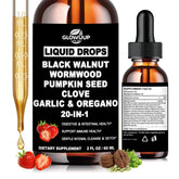 GLOVVUUP Wormwood Drops bottle shows the organic liquid for gut balance and daily wellness.