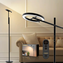 Glowrium light therapy lamp with remote control for easy daily adjustments.