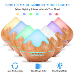 GLOXA diffuser with 7-color LED ambient light for mood control.