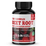 GlucoBio Beet Root Bottle with vegan capsules for daily heart health support.