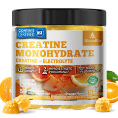 GlucoBio Creatine Gummies bottle ready for quick pre-workout energy and recovery.