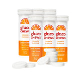 Glucochews orange glucose tablets pack for portable energy.