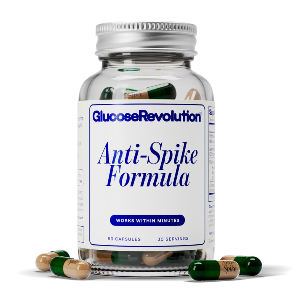 Glucose Revolution Anti-Spike Formula bottle for steady energy support.
