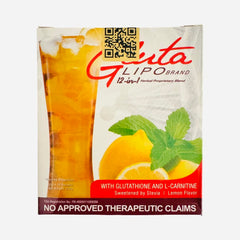 Close-up of Glutalipo sachets highlighting single-serving convenience