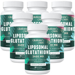 GlutioneMax bottle image highlighting the 2400 mg formula for antioxidant support.