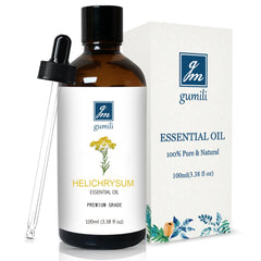 GM Gumili Helichrysum oil bottle close-up for skincare routines