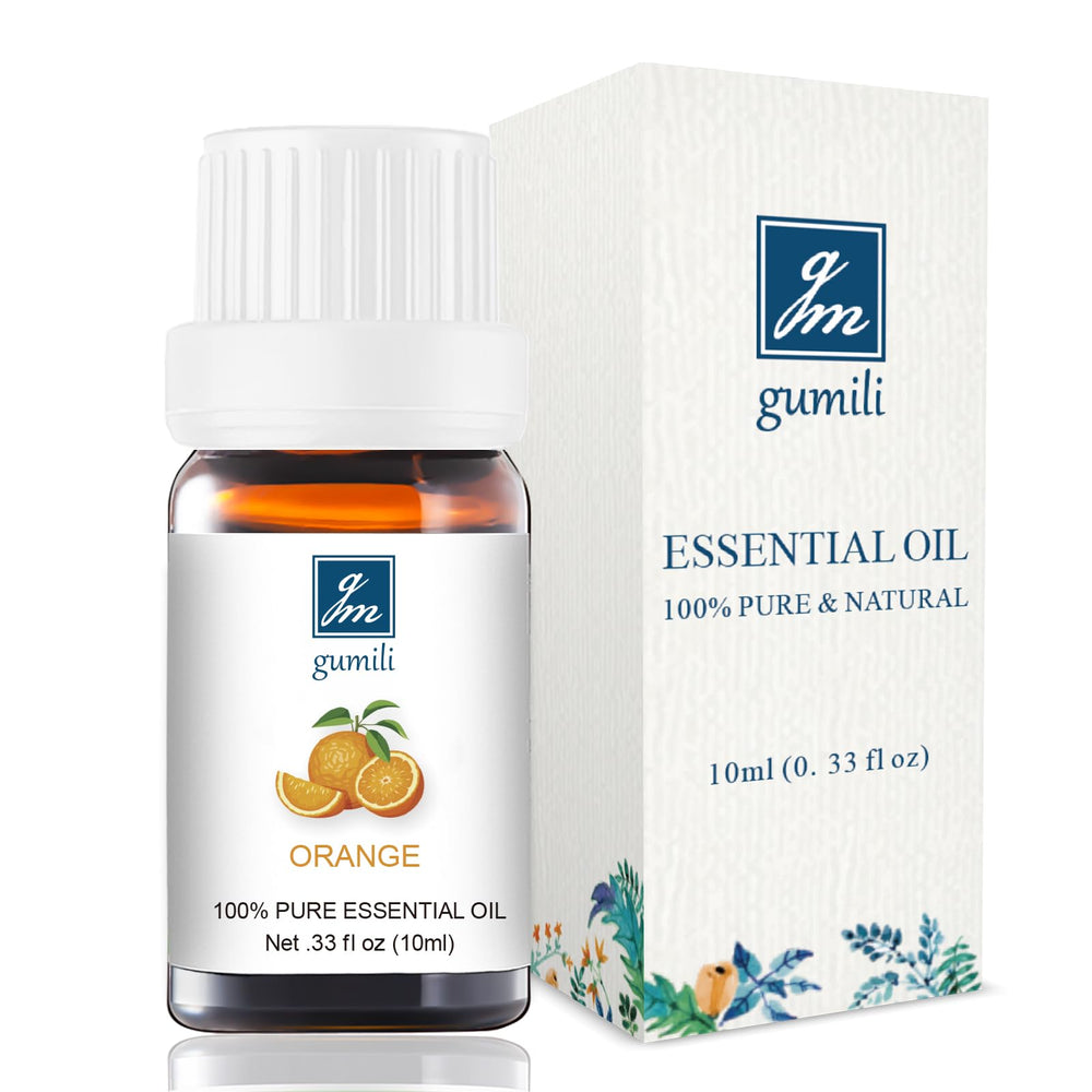 GM Gumili Orange Essential Oil bottle front for premium aromatherapy and skin care routines.