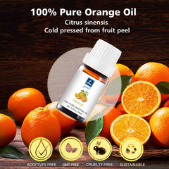 GM Gumili Orange Essential Oil dropper closeup showing precise dosing for diffusers and sprays.