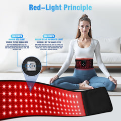 GMOWNW belt detail shows 660nm and 850nm wavelengths for skin and deeper relief.