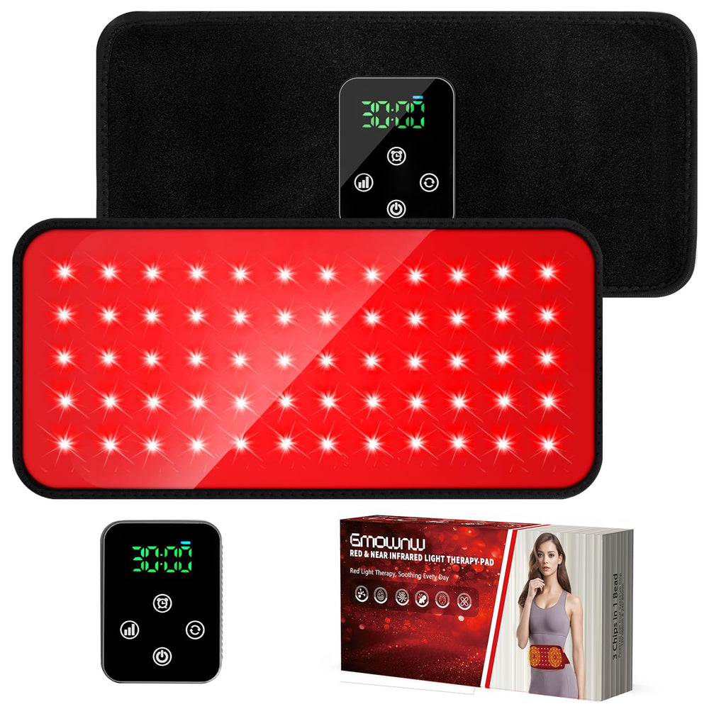 GMOWNW cordless red light therapy belt overview for at-home comfort and flexibility.