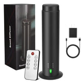 GMSYSW waterless diffuser black front view with matte aluminum finish for large spaces.