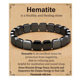 Gnamy Hematite Bracelet for Men close-up of polished beads for refined style.