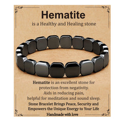 Gnamy Hematite Bracelet for Men close-up of polished beads for refined style.