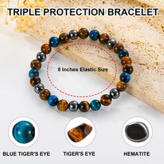 Gnamy tiger eye bead close-up highlights vibrant color and mood support
