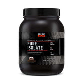 GNC AMP Pure Isolate chocolate lava cake bottle showing fast-absorbing protein for workouts.