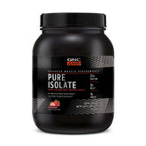 GNC AMP Pure Isolate Strawberry bottle highlights clean label for quick-serving fitness fuel.