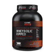 GNC AMP Wheybolic Ripped Classic Vanilla bottle front shows protein for muscle support