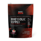 GNC AMP Wheybolic Ripped bottle highlighting high-protein formula for post-workout support
