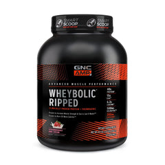 GNC AMP Wheybolic Ripped bottle showing convenient post-workout protein support