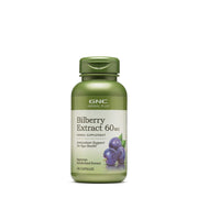 GNC Bilberry extract bottle label highlighting eye health support