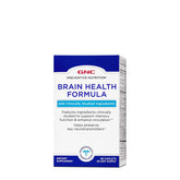 GNC Brain Health Formula bottle front showing caplets for memory and circulation.