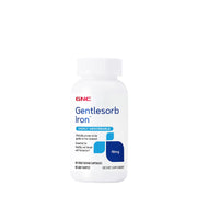 GNC Gentlesorb Iron bottle view shows gentle digestion-friendly capsules
