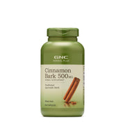 GNC Herbal Plus Cinnamon Bark 500mg bottle pour supports daily wellness with a convenient serving.