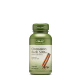 GNC Herbal Plus Cinnamon Bark 500mg bottle – gluten-free formula for everyday wellness