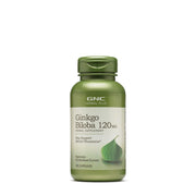 GNC Herbal Plus Ginkgo Biloba 120mg bottle supports clearer focus during study