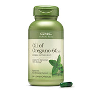 GNC Herbal Plus Oil of Oregano 60mg bottle for daily wellness support