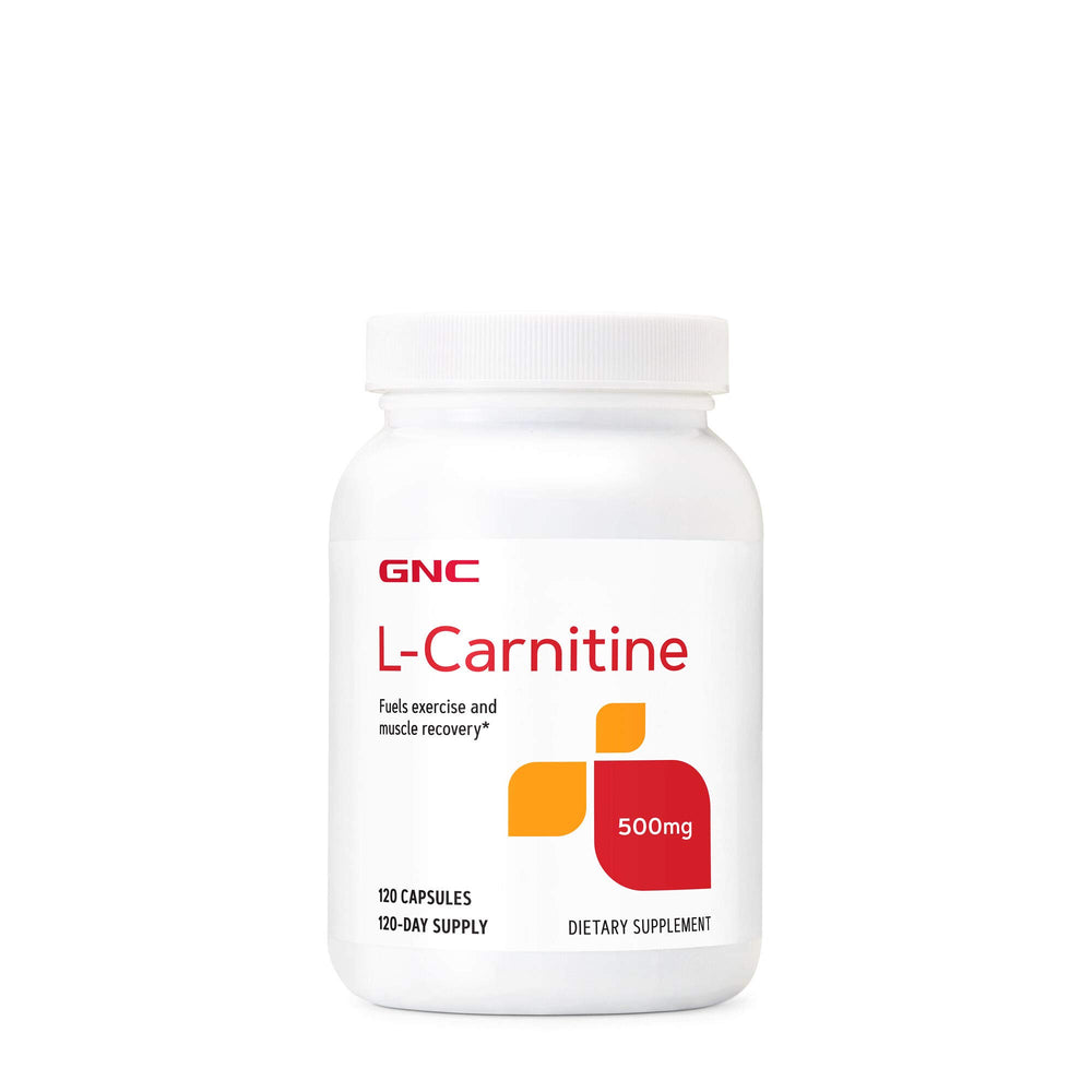 GNC L-Carnitine 500mg capsule for everyday energy and post-workout recovery.