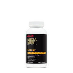 GNC Mega Men Multivitamin bottle front view for daily energy support.