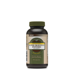 GNC Natural Brand Super Digestive Enzymes bottle for protein and carb digestion support.