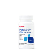 GNC Potassium Gluconate 99mg tablets in a bottle support muscle function