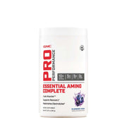 GNC Pro Performance Essential Amino Complete bottle in Blueberry Acai supports mid-workout hydration and amino intake.