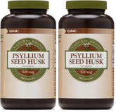 GNC psyllium seed husk 500mg bottle front promoting daily digestive wellness.