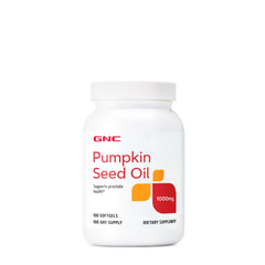 GNC Pumpkin Seed Oil softgels front view for daily prostate support