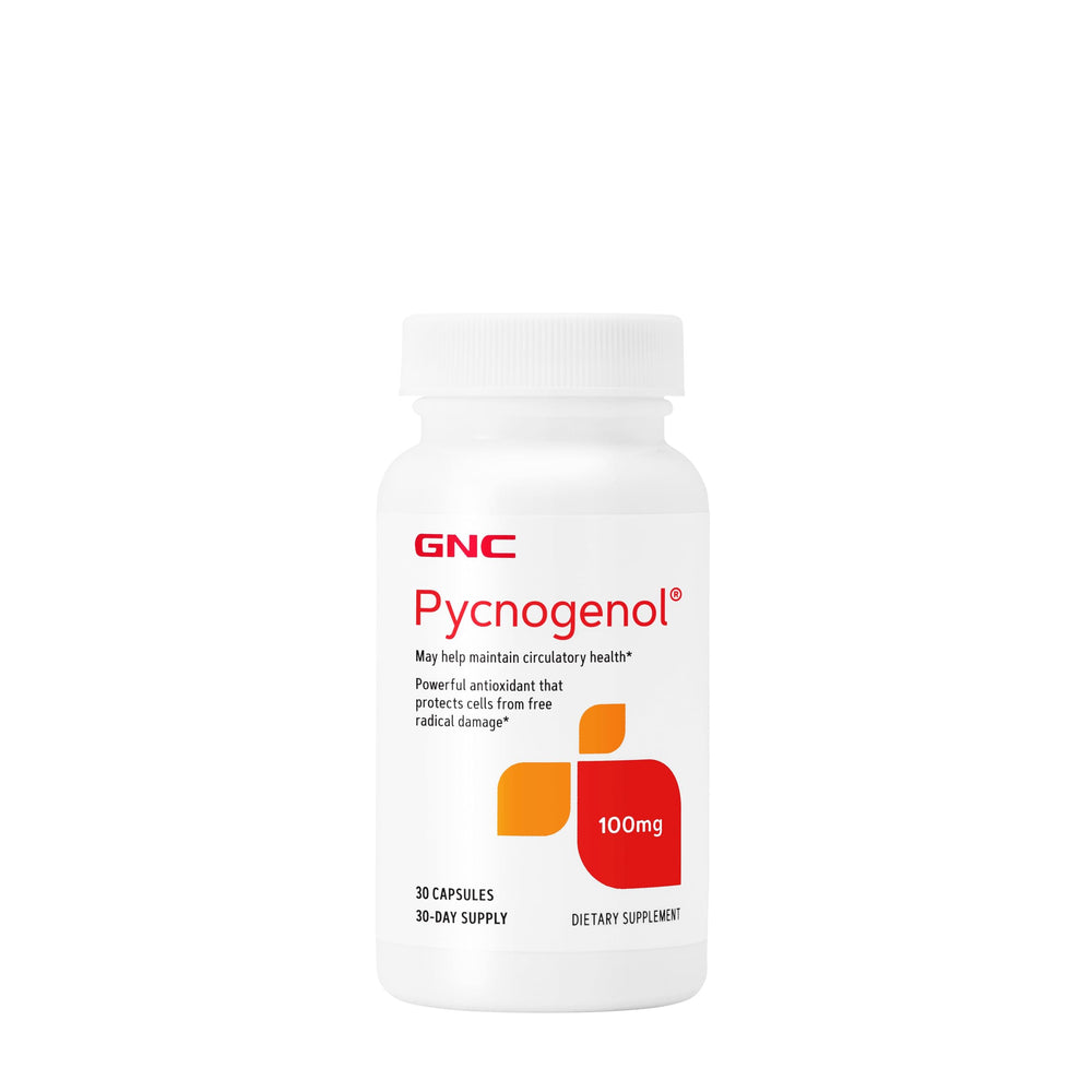 GNC Pycnogenol 100mg bottle for daily antioxidant support.