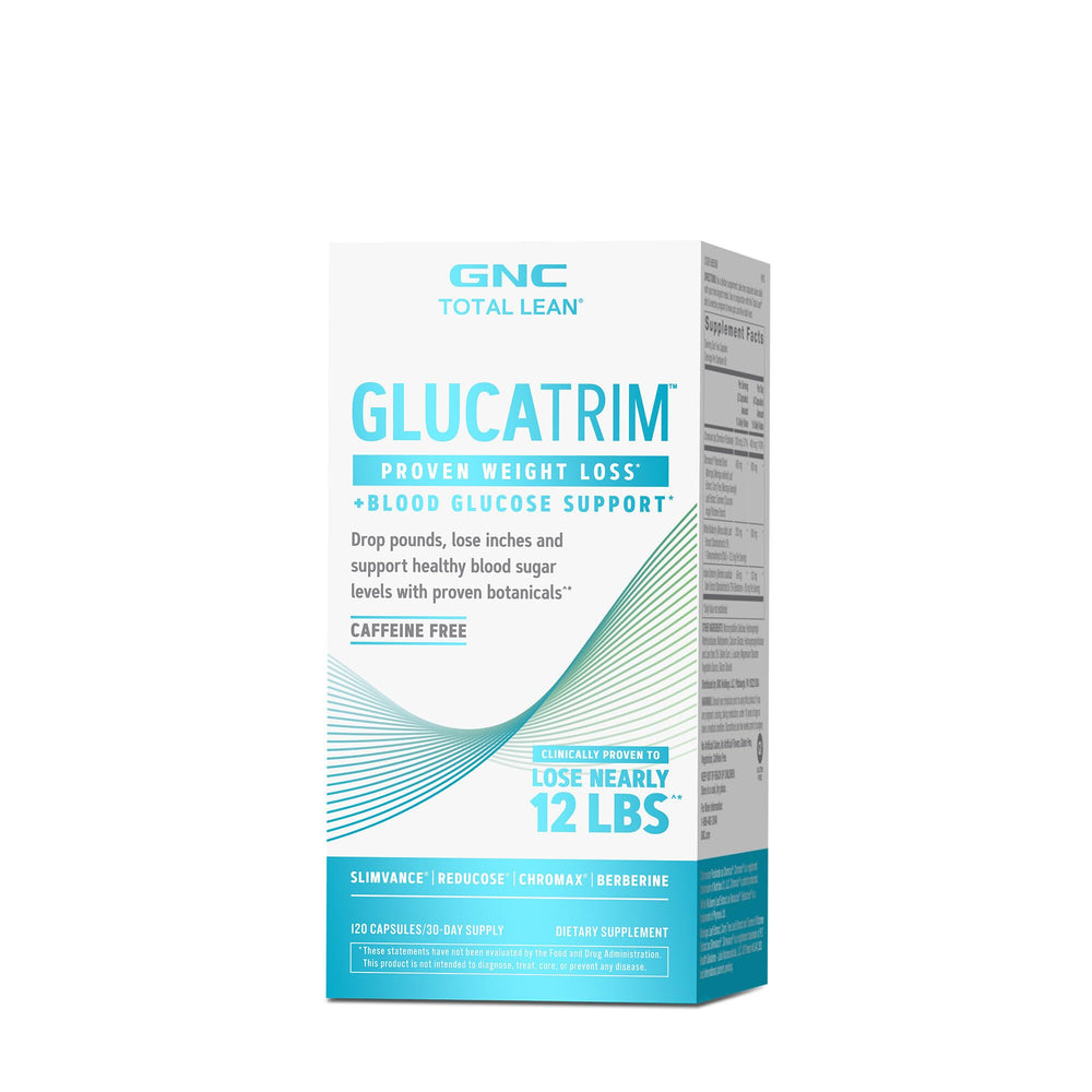 GNC Total Lean GlucaTrim bottle front showing weight management support