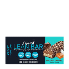 Close-up of coconut caramel bar front showing texture and layers for flavor