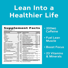 GNC Total Lean Lean Shake Burn chocolate fudge label detail highlights protein and fiber features
