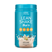 GNC Total Lean Lean Shake Burn bottle with Vanilla Creme for a protein-powered meal.
