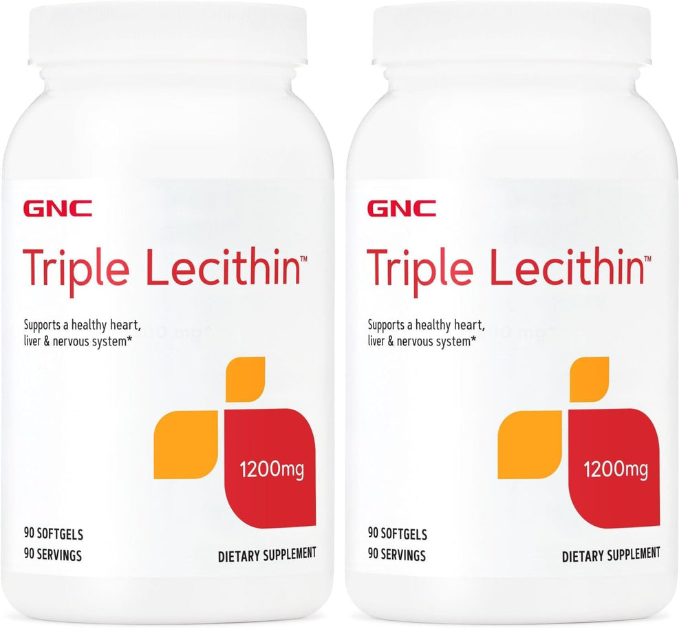 GNC Triple Lecithin 1200mg bottle pour for daily supplement use.