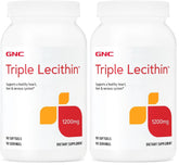 GNC Triple Lecithin 1200mg bottle pour for daily supplement use.